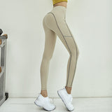 women yoga pants with pockets running dancing workout for gym fitness high waist sport leggings fashion trousers