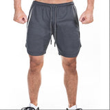 Men quick dry fitness shorts , Mens sports quick dry fitness running Gym large size shorts outdoor workout double-deck pants with pockets